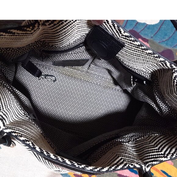 Brighton Cala Tote Woven Soft Straw Chevron Print Pebble Leather - Picture 3 of 12